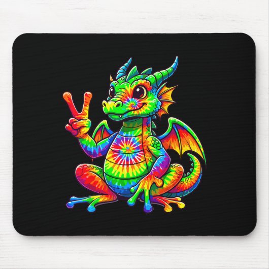 Tie-dye Dragon Peace Sign Hipe Muismat (Voorkant)
