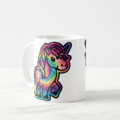 Tie Dye Dreams: De levendige eenhoorn Koffiemok (Voorkant links)