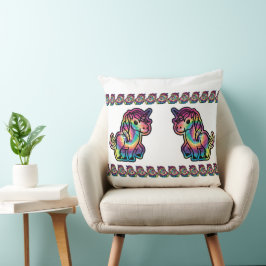 Tie Dye Dromen: De Levendige Eenhoorn Kussen