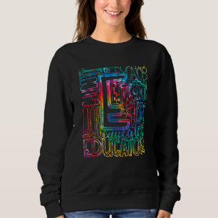 Tie Dye Educator Typografie Terug naar school Trui
