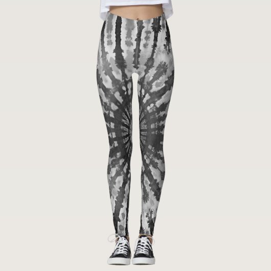 Tie Dye Effect Halloween Skelet Leggings (Voorkant)