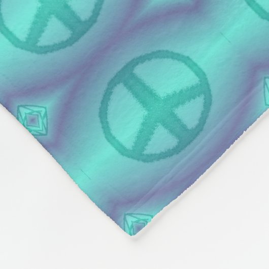 Tie Dye Effect Peace Sign Fleece Deken (Hoek)