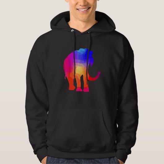 Tie Dye Elephant Stropdas geverfd om de dieren te Hoodie (Voorkant)