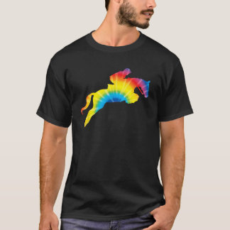 Tie Dye English Hunter Jumper Girl Riding Horse Te T-shirt