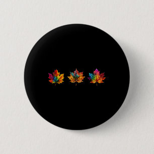 Tie Dye Esdoornblad Herfst Bladeren Seizoen Heren Ronde Button 5,7 Cm