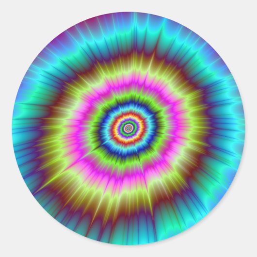 Tie Dye Explosion Ronde Sticker (Voorkant)