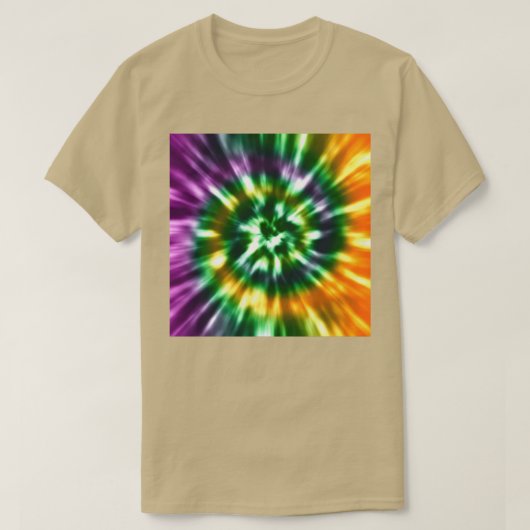 Tie Dye Fall Kleuren Paarse Green Gold T-shirt (Design voorkant)