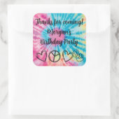 Tie Dye Feest Artikelen Vierkante Sticker (Tas)