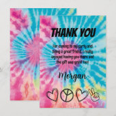 Tie Dye Feest Bedankkaart Kaart (Voorkant / Achterkant)