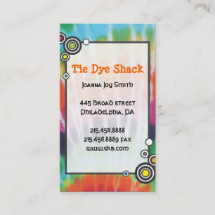 TIE DYE Feest Planner Kunstenaar Ontwerper Kaart Visitekaartje