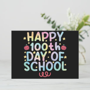 Tie Dye Fijne 100e Dag Op School Leraar Student  Kaart