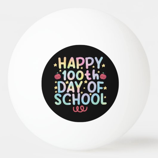Tie Dye Fijne 100e Dag Op School Leraar Student  Pingpongbal (Voorkant)