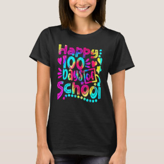 Tie Dye Fijne 100e Dag Op School Leraar Student  T-shirt