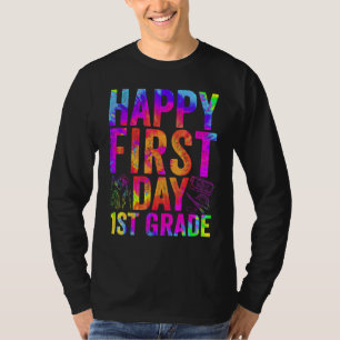 Tie Dye Fijne Eerste Dag 1e Leerjaar Welkom Terug T-shirt