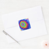 Tie Dye Fireball Vierkante Sticker (Envelop)