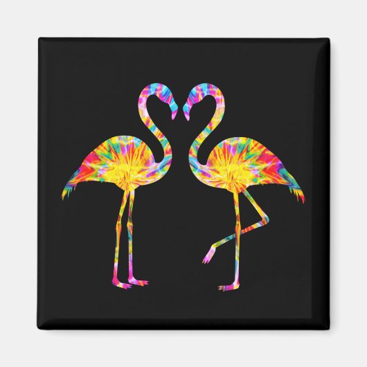 TIE DYE FLAMINGO MAGNEET (Voorkant)