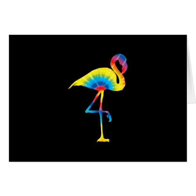 Tie Dye Flamingo Rainbow Print Bird Hippie (Voorkant Horizontaal)