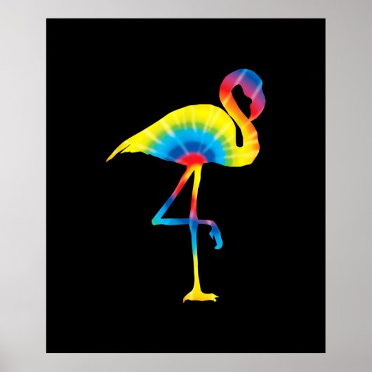 Tie Dye Flamingo Rainbow Print Bird Hippie (Voorkant)