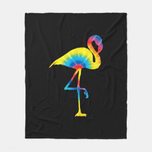 Tie Dye Flamingo Rainbow Print Bird Hippie Fleece Deken