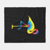 Tie Dye Flamingo Rainbow Print Bird Hippie Fleece Deken (Voorkant (Horizontaal))