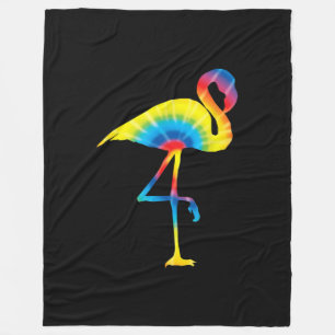 Tie Dye Flamingo Rainbow Print Bird Hippie Fleece Deken