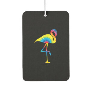 Tie Dye Flamingo Rainbow Print Bird Hippie Luchtverfrisser