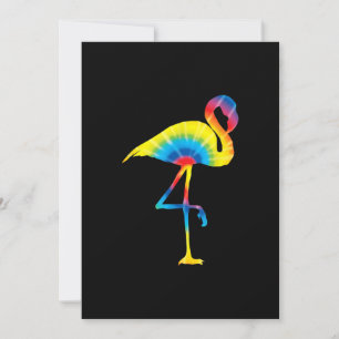 Tie Dye Flamingo Rainbow Print Bird Hippie Save The Date