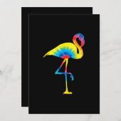 Tie Dye Flamingo Rainbow Print Bird Hippie Save The Date (Voorkant / Achterkant)