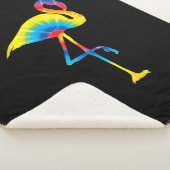 Tie Dye Flamingo Rainbow Print Bird Hippie Sherpa Deken (3/4)