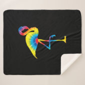 Tie Dye Flamingo Rainbow Print Bird Hippie Sherpa Deken (Voorkant (horizontaal))