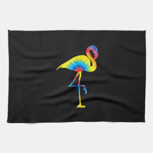 Tie Dye Flamingo Rainbow Print Bird Hippie Theedoek