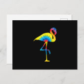 Tie Dye Flamingo Rainbow Print Bird Hippie Uitnodiging Briefkaart (Voorkant / Achterkant)