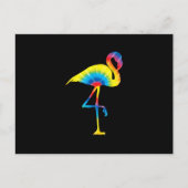 Tie Dye Flamingo Rainbow Print Bird Hippie Uitnodiging Briefkaart (Voorkant)