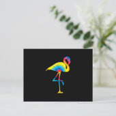 Tie Dye Flamingo Rainbow Print Bird Hippie Uitnodiging Briefkaart (Staand voorkant)