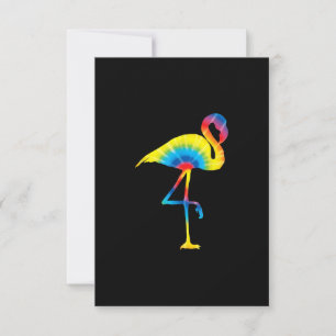 Tie Dye Flamingo Regenboog Print Vogel Dier Hippie Kaart