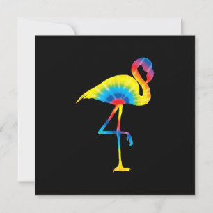 Tie Dye Flamingo Regenboog Print Vogel Dier Hippie Kaart