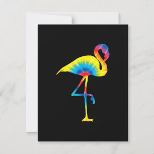 Tie Dye Flamingo Regenboog Print Vogel Dier Hippie Kaart