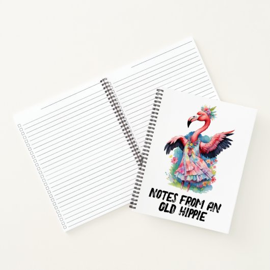 Tie Dye Flamingo Retro Hippie Humor Notitieboek (Binnen)