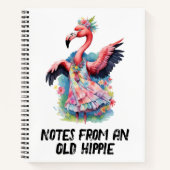 Tie Dye Flamingo Retro Hippie Humor Notitieboek (Voorkant)