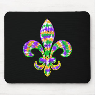 Tie Dye Fleur De Lis Mardi Gras Carnival Symbol Ne Muismat