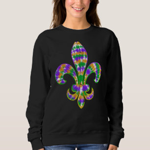 Tie Dye Fleur De Lis Mardi Gras Carnival Symbol Ne Trui