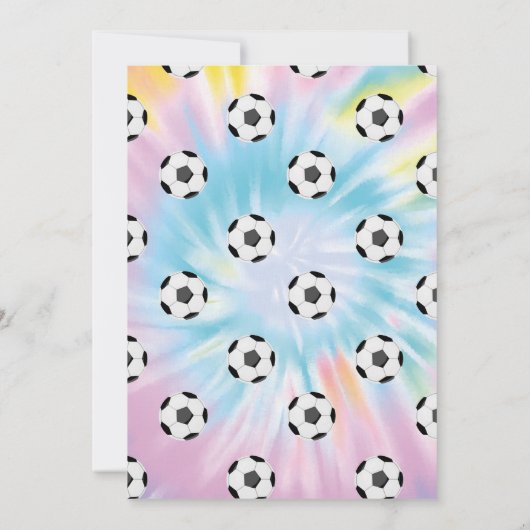 Tie Dye Football Voetbal Verjaardagsfeestje Roze M Kaart (Achterkant)