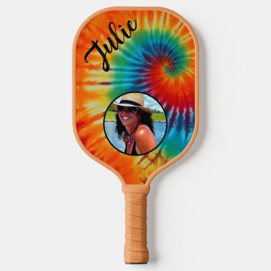Tie Dye Foto Pickleball Paddle (Voorkant)