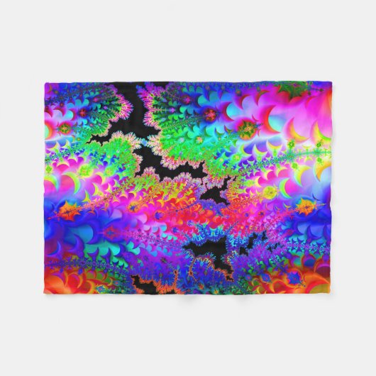 Tie Dye Fractal Art Fleece Deken (Voorkant (Horizontaal))