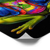 Tie-dye Frog Peace Sign 60s 70s Hipe Men Women  Poster (Hoek)