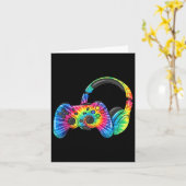 Tie Dye Gaming Headset Controller Videogames Spel Kaart (Gele Bloem)