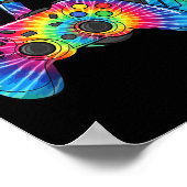 Tie Dye Gaming Headset Controller Videogames Spel Poster (Hoek)