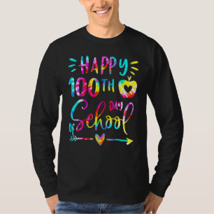 Tie Dye Gelukkig 100ste Dag Van School Leraar Stud T-shirt