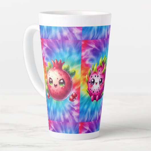 Tie-Dye Gelukkige Drakenfruit Latte Mok (Linkerhoek)
