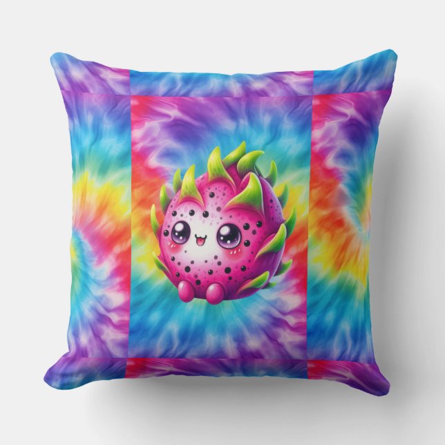 Tie-Dye Gelukkige Drakenvrucht Kussen (Voorkant)
